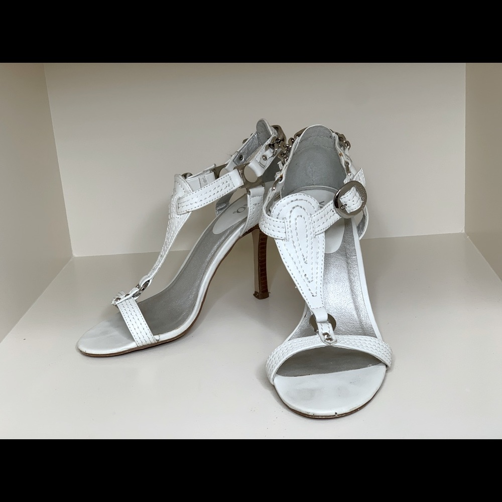 XOXO white sandal heels